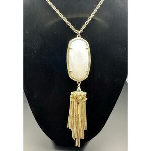 Kendra Scott Rayne tassel necklace pearl with gold chain